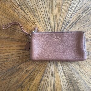 Coach Tan Leather Wristlet